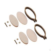 2 Pieces Wood Crafts Wooden Embroidery Hoop Mini Stitching Pendent Accessories - 6 oval vertical beige