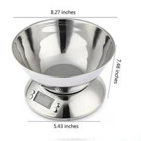 Digital Kitchen Scale Stainless Steel High Accuracy Food with Removable Bowl Kitchen Accessories (as the picture,5KG 1G) gray