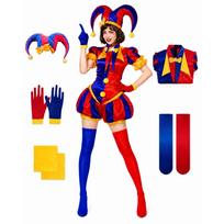 The Amazing Digital Circus Roleplay Pomni Cosplay Costumes Exquisite Clown Uniform Halloween Party Outfit L blue
