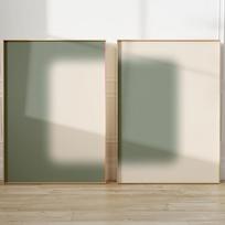 2 Pcs Frameless Sage Green Halo, Green Abstract Wall Art, Front Halo Poster, Gradient Halo Printing, Blurred Gradient Wall Art 21X30CMNo Framed gray