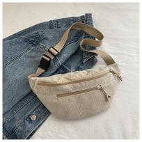 Lightweight Corduroy Fanny Pack Crossbody Bag able Retro Casual Chest Waist Bag Fresh Korean Version Handbags black