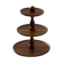 Serving Stand with Round Trays | Acacia Wood, Rustic, Tiered Stand, for Party 6+8 Inch 6+8+10 Inch