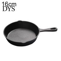 Cast Iron Skillet Non-stick Frying Pan Cooking Pot Restaurant Chef Cookware 16cm black