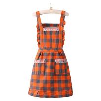 Breathable Cotton Cooking Aprons Wipeable Hands Multipurpose Stain-Resistant Apron Anti Dirty Sleeveless Apron Household Kitchen oranžinė
