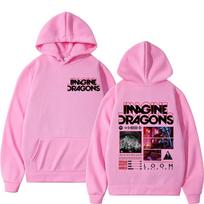 Band Imagine Dragons Loom World Tour Hoodies Men Women Fashion Hip Hop Vintage Classic Hoodie Oversized Y2k Pullover Tracksuit Female Male Clothing M pink