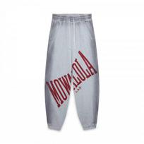 Mowalola Style Oversized Baggy Sweatpants Gray Washed Letter Print Unisex Loose Fit High Waist Casual Trousers XS gray