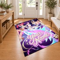 Kpop demon hunters Custom Name Personalized Rug Non‑Slip Doormat Floor Carpet Housewarming Birthday Gift for Family Friends 40cmx60cm beige