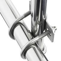 New Galvanized Double U Cross Clamp Steel Screw Connector Pipe Clamp 20 25 32 40 50 M8 Tube Pipe Clip Tube Pipe Fixing M8x20x20mm black