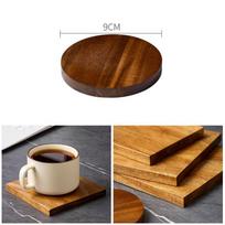 Non-Slip Unfinished Wood Coasters Versatile Table Protector Mat Acacia Wood Cup Coaster  Home Decor Round