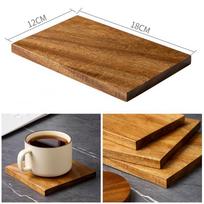Non-Slip Unfinished Wood Coasters Versatile Table Protector Mat Acacia Wood Cup Coaster  Home Decor Square-L