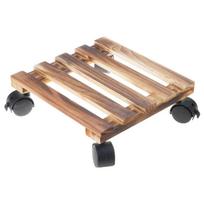 Rolling Wood Planter Potted Plant Stand with Wheels Flower Pots Rack Indoor Outdoor Planter Trolley Rolling Tray Garden beige