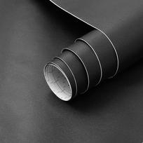 Matinis juodas lipnus ir nuimamas vinilo tapetas, vandeniui atsparus kontaktinis popierius spintelėms, stalviršiams, sienų dangai 40cm x 100cm black