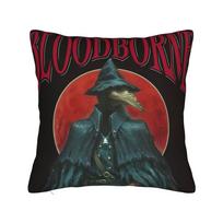 Hunter in Yharnam For Gamers Bloodborne Pillow Cover  Comfy Cushion Cover Vintage Pillow Case For Sofa Bedroom Home Decor 12x12Inch brown