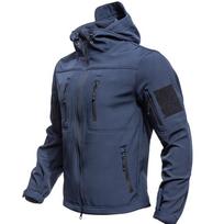 Vyriška taktinė softshell striukė, vabalėlio dizaino, neperšlampama, lauko žygio paltai - sutirštinta vėjuota striukė XXL tamsiai mėlyna spalva
