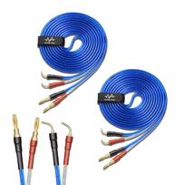 Set Plug by 24k Gold Plated Pure Copper Plug Speaker Plug Needle Plug BanaHariBlue 2-Piece (LR) Banana Processed WYVERN AUDIO Cable, mėlyna