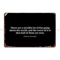 Winston Churchill Quotes Metal Plaque Poster Design Kitchen Wall Plaque Iron Club Tin Sign Poster 30x40cm(11.8x15.7inch) black