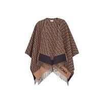 FENDI Ff Žakardinis Kutaisotas Pončas FXX723AQCWF0QB9 One Size 2 ruda