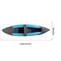 2 Person Foldable Kayak Portable Sunlight Protection Thickened PVC Inflatable Canoe for Fishing Rafting Boating Double Person black