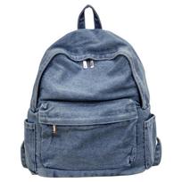 Schoolbag denim backpack female Korean sins new student school bag light leisure large capacity backpack Korean niche 31*15*40 gray