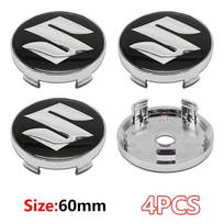 4 vnt. Suzuki ratlankio dangtelio lipdukas 60 mm ABS Automobilio emblema Ratlankio centriniai dangteliai Suzuki Grand Vitara SX4 Swift Jimny Kizashi 60mm hub cap gray