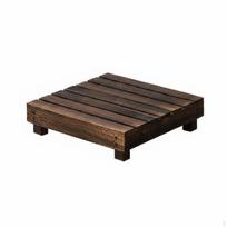 Flower Pot Stand Plant Wood Shelf for Balcony, Living Room, Window 39.5x39.5x10cm Low-foot Square B black