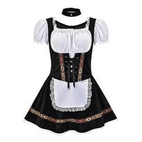 Munich Oktoberfest Costume Badelia National Maid Dress Stage Performance Clothing 3XL white