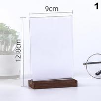 Wood Base Tabletop Acrylic Board Sign Holder Stand Restaurant Bar Menu Chalkboard Stand Message Board Price Tag Photo Frame 1
