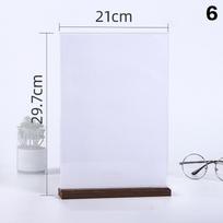 Wood Base Tabletop Acrylic Board Sign Holder Stand Restaurant Bar Menu Chalkboard Stand Message Board Price Tag Photo Frame 6