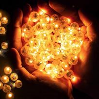 50Pcs LED Flashing Balloon Light Mini Battery Powered Colorful Balloon Lamp Round Christmas Decoration Light Wedding Decoration as show geltona