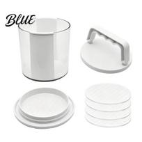 Meat Patty Press for Freezer Burger Maker, Multi-Layer Hamburger Set, Non-Stick Plastic Consistent Shaper Mold BBQ And Kitchen Prep Homemade 4pcs white