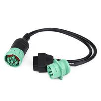 9 Pin to OBD2 Interface Truck YCable Adapter OBDII Y Splitter Truck 16Pin Male to Female J1939 juoda