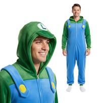 Onesie Kigurumi Pajamas Costume Super Mario Luigi : 165 - 175Cm black