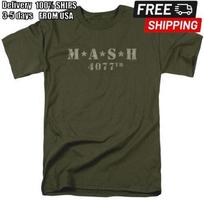 MASH 4077 Distressed Logo Vintage Classic TV Series Graphic T-Shirt S gray