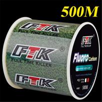 500M fluoroangliavandeniu padengtas žūklės valas 0,14mm-0,50mm 4,13LB-45LB anglies pluošto lyderis žvejybos masalas, viela, nuskendęs valas Japonija 9.48LB-0.23mm žalia