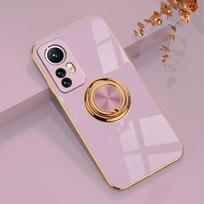 Minkštas silikoninis magnetinis dėklas, skirtas Xiaomi 12 Pro Lite 12X X 12S 11T Mi 10T 12Pro Mi12 Luxury pilnas dangtelis su žiedo laikikliu For Xiaomi 12 violetinė