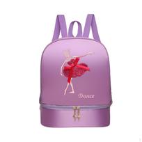 Baleto šokių kuprinė mergaitėms, balerina su batų skyriumi gimnastikai Pink  Style B white