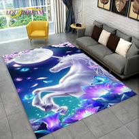 3D Animacinis Vienaragis Gyvūnas Kilimas, Kilimas Svetainei Vaikų Miegamajam Sofai Durų Kilimėlis Dekoras, Vaikų Žaidimų Neslystantis Grindų Kilimėlis 40x60cm(15x23in)