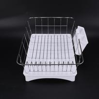 Good-Stainless Steel Dish Drainer Drying Rack With 3-Piece Set Removable Rust Proof Utensil Holde For Kitchen Counter Storage Ra balta