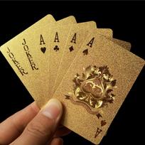 24K Gold Foil Playing Cards Deck Perfect for Poker Practical Jokes Party Gifts Christmas Halloween Thanksgiving Gift High Quality Practical Daily Use beige
