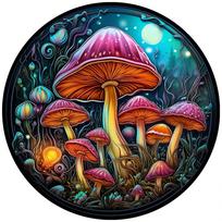Įdomūs grybai mediniai dėlionės, skirtos suaugusiems vaikams, mediniai „pasidaryk pats“ amatai, gyvūnų formos Kalėdinė dovana, stalo žaidimai, dėlionė -A9179 blue