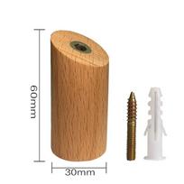 Natural Wood Clothes Hanger Wall Mounted Coat Hook Key Holder Hat Scarf Sundries Handbag Storage Hanger Bathroom Rack Organizer brown