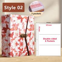 PU Leather Money Savings Binder with Combination Lock 1000 Pockets Cash Storage Book Large Capacity Gilt Peony Pattern pink