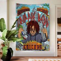 Trippie Rapper Singer Redd Colorful Tapestry Wall Hanging Bohemian Wall Tapestries Mandala Wall Hanging Sheets 60x90 cm brown