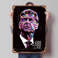 ARSENE WENGER QUOTE Tinplate Poster Customized Wall Art Vintage Metal Signs Retro Tin Plaque for Decoration Room Wand Deko Decor 20X30CM black