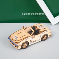 3D Wooden Cars Motorcycle Puzzle Assembly Model DIY Handmade Jigsaw Desktop Decorations for Kids Gift white