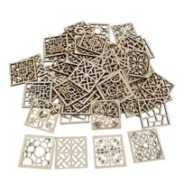 20/50/100Pcs Square Shape Wooden Craft Slices 4x4CM Wood Squares Cutout For Painting Craft Project And Home Decoration