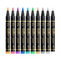 Soft Head Tattoo Doodle Pen Metallic DIY Tattoo Pen Temporary Tattoo Pen  Body Skin Painting 10Colors black
