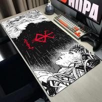 Juodas Baltas Anime Pelės Padas Guts kardas berserk Žaidėjo Pelės Kilimėlis Kompiuterio žaidimų Aksesuarai Klaviatūra Nešiojamas kompiuteris pelė Stalo kilimėlis 30x60cm
