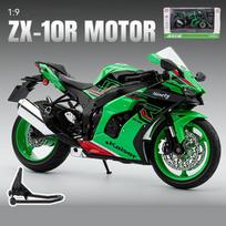 1:9 Kawasakis Ninja ZX-10R Alloy Racing Motorcycle Model Diecasts Metal Street Sports Motorcycle Model Sound and Light Kids Gift black