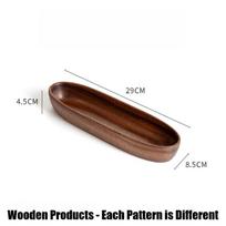 Walnut Oval Solid Wood Sushi Plate Bowl Japanese Platte Decorative Tray for Coffee Pastry Plate Wooden Tableware Kitchen Decor